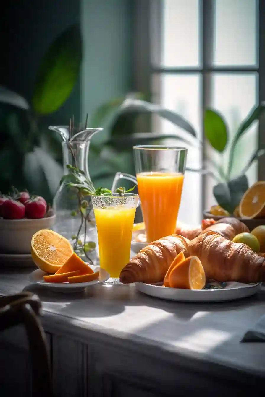 costco-orange-juice-brunch Costco Orange Juice served at brunch with croissants