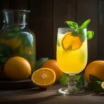 Fresh Costco Orange Juice served cold with mint and citrus