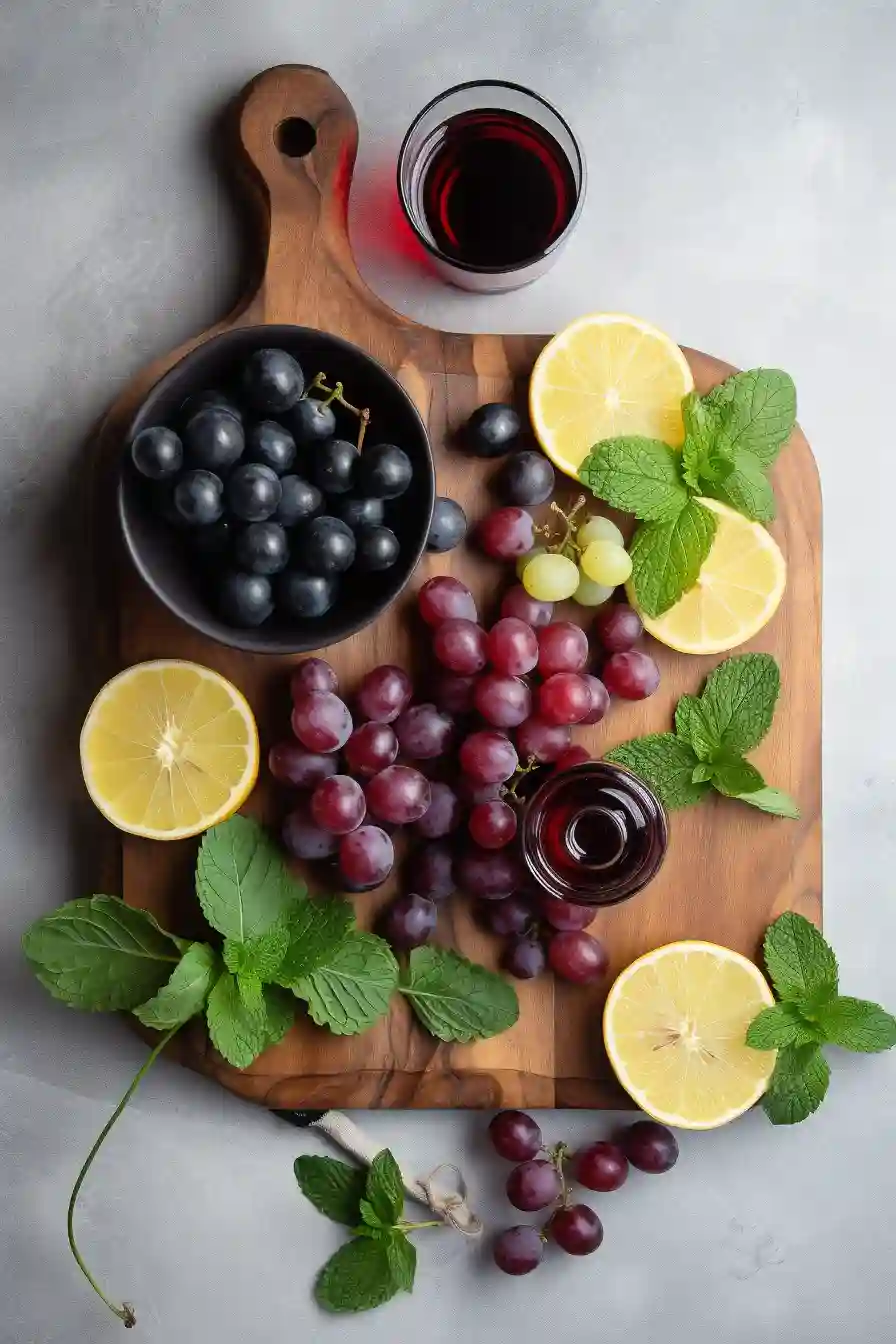grape-riot-ingredients-flatlay Ingredients for Homemade Grape Riot drink