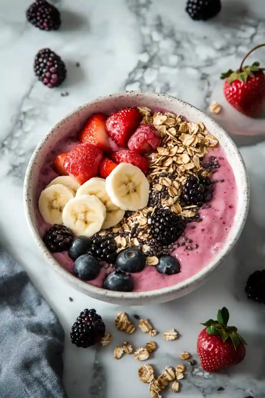 Banana berry protein smoothie bowl Banana berry protein smoothie bowl