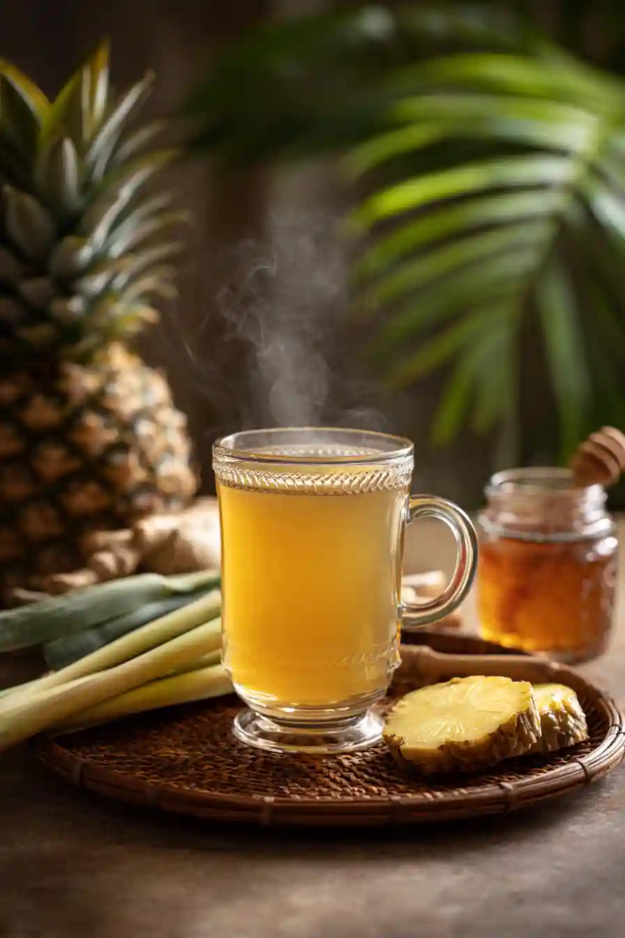 costa-rican-tea-hot-version. Hot Costa Rican tea served in a glass mug