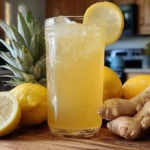 Natural Mounjaro recipe with 4 ingredients in a glass with lemon and ginger